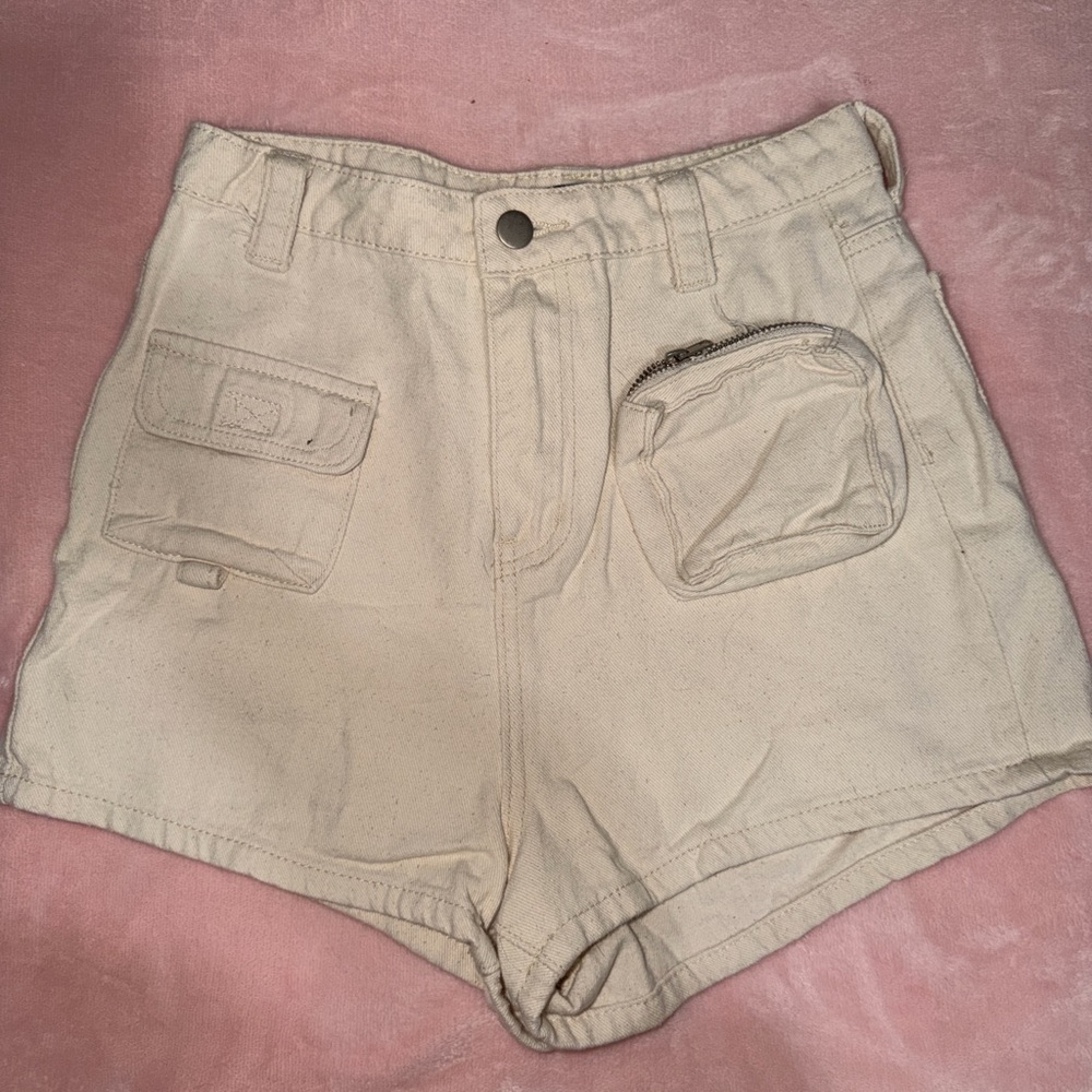 Nasty Gal Beige Cargo Shorts